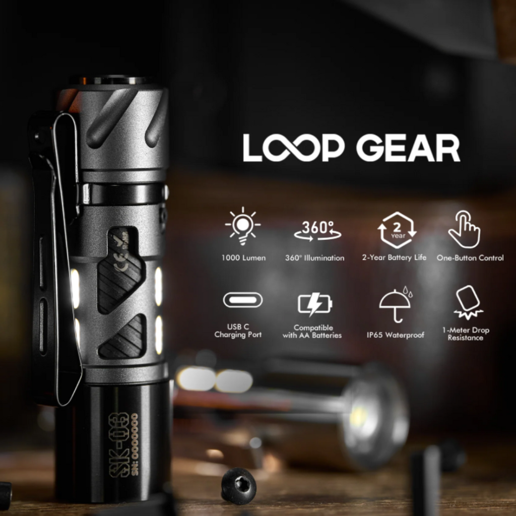 Loop Gear 6500K Philip LED Hands Free All Direction Illumination Flashlight