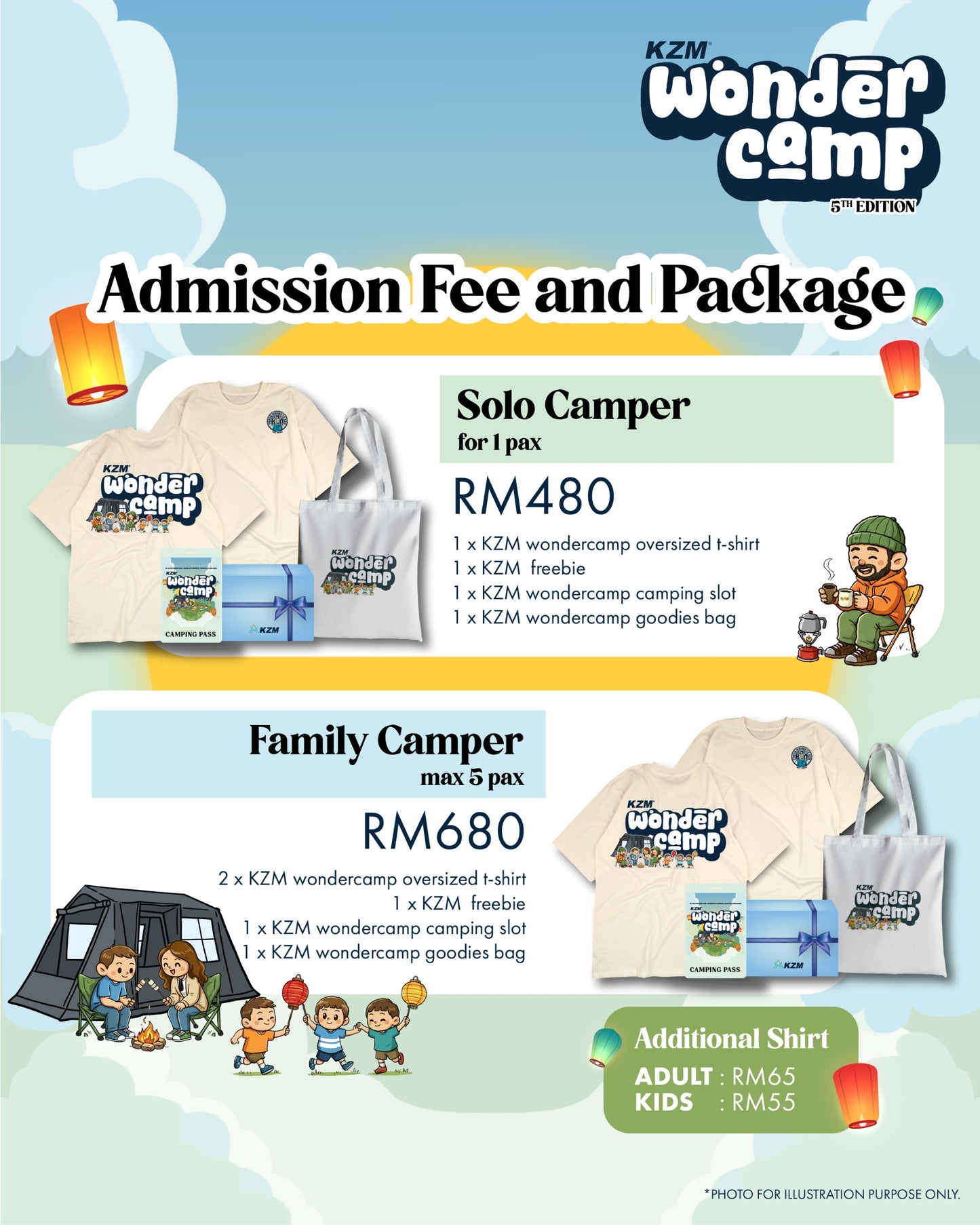 SOLO CAMPER (1 Pax) - KZM Wondercamp 2025