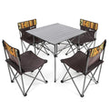 Hewolf 5pcs Set Camping Foldable Table and Chairs