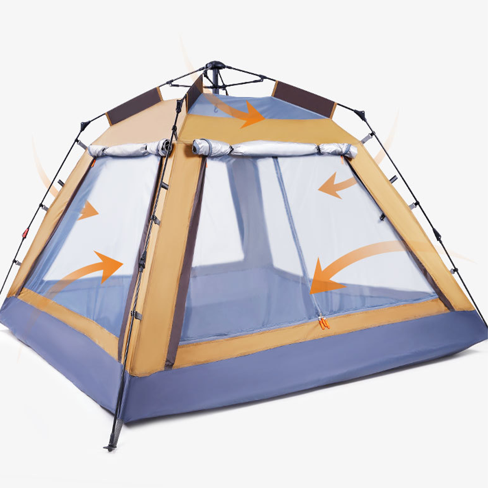 Hewolf Auto 3-4 Person Tent - Camel