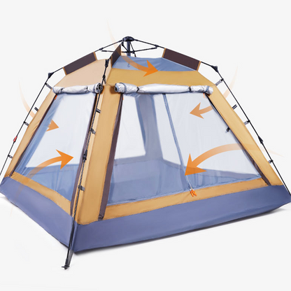 Hewolf Auto 3-4 Person Tent - Camel