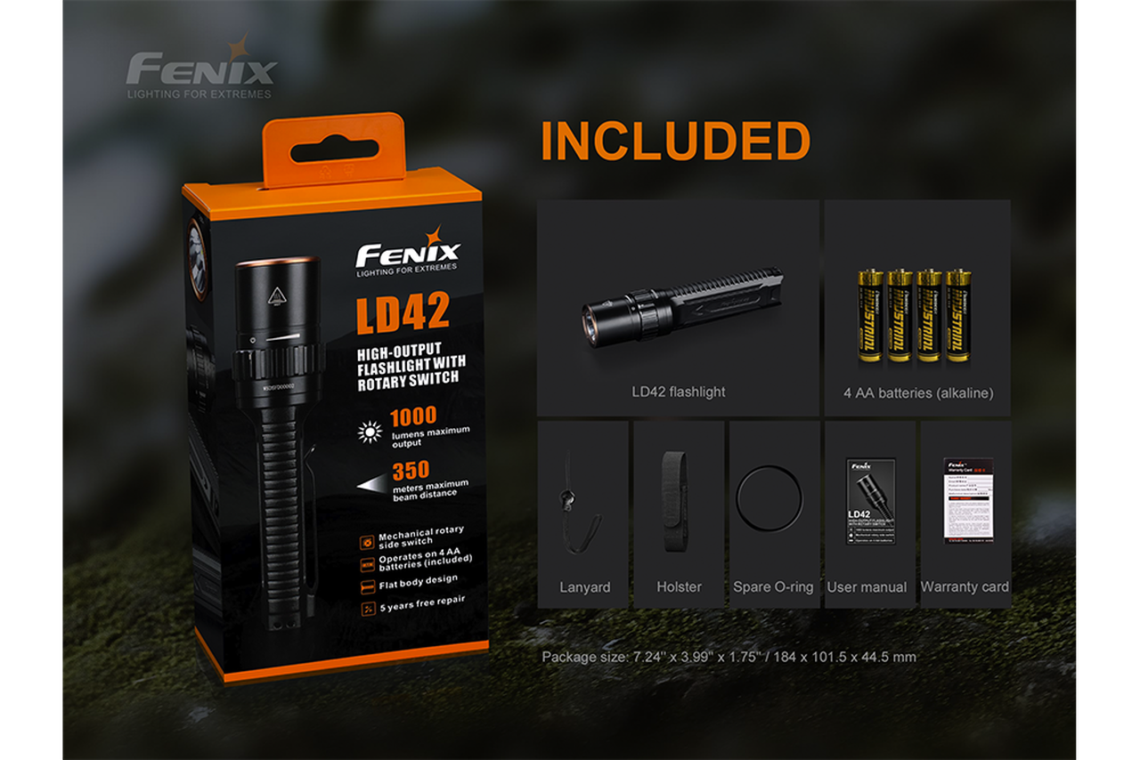 Fenix LD42 XP-L Hi V3 LED Flashlight Black