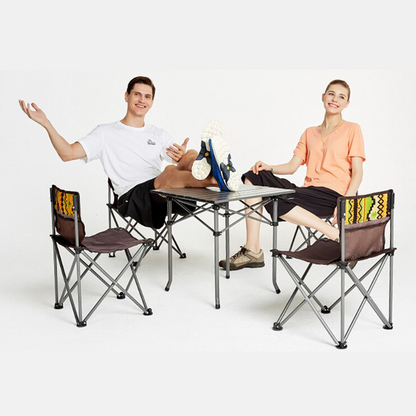 Hewolf 5pcs Set Camping Foldable Table and Chairs