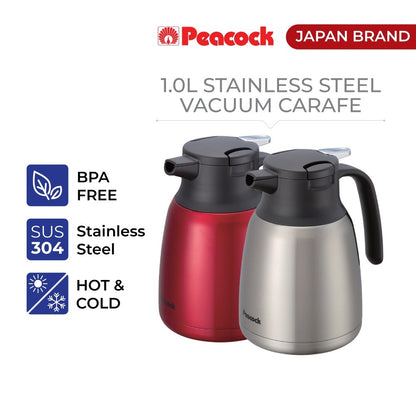 Peacock 1.0L Stainless Steel Vacuum Carafe - Stainless Steel