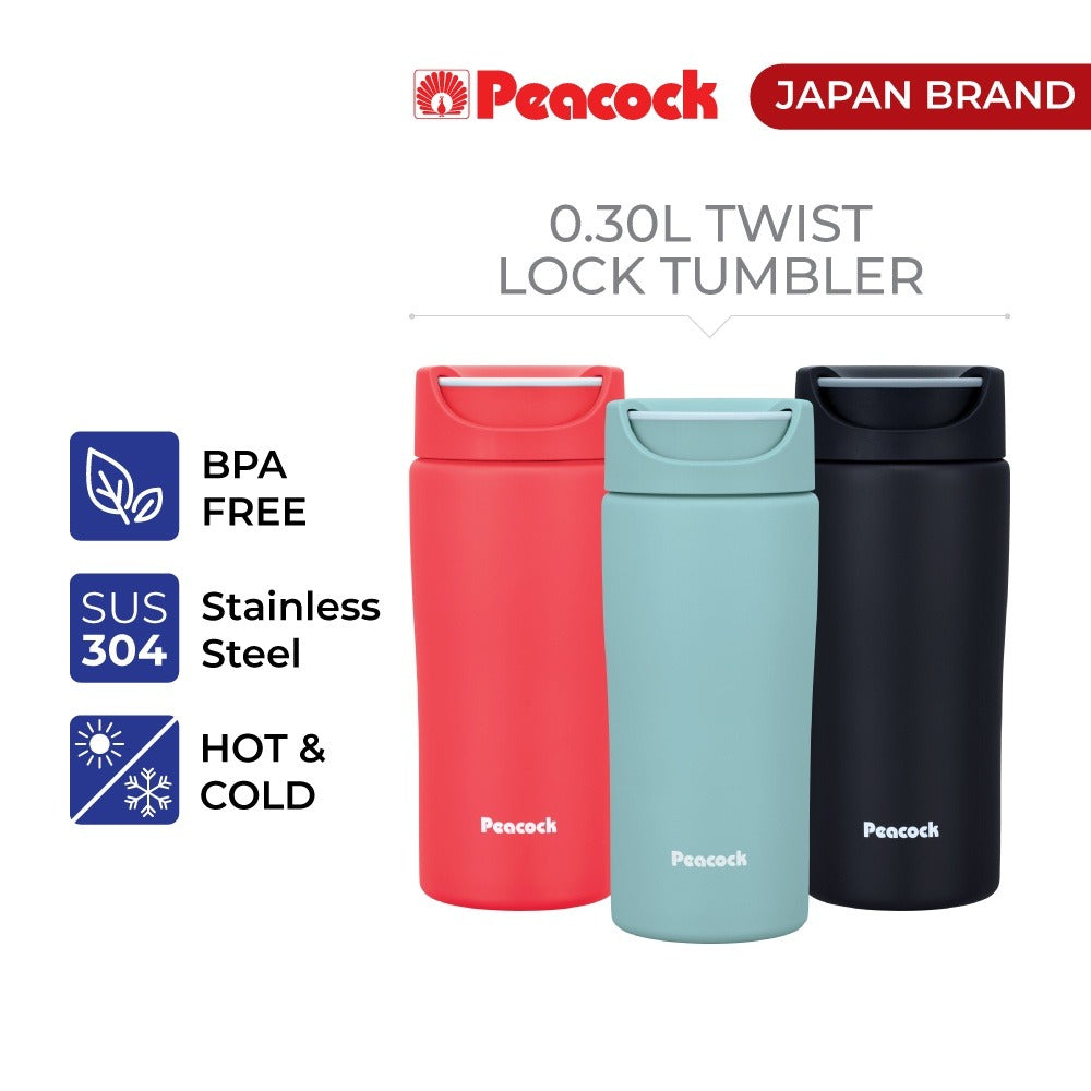 Peacock 0.30L Twist Lock Tumbler - Navy Black