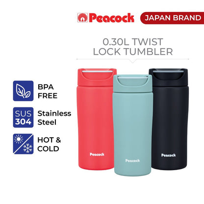 Peacock 0.30L Twist Lock Tumbler - Navy Black