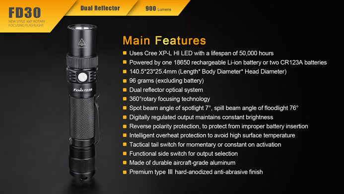 Fenix 360° Rotary Focusing Flashlight