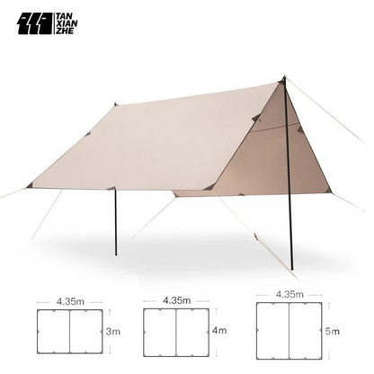 Adventurer Tanxianzhe Waterproof Awning Anti-tearing Sunshade Tarp Outdoor Camping Tan