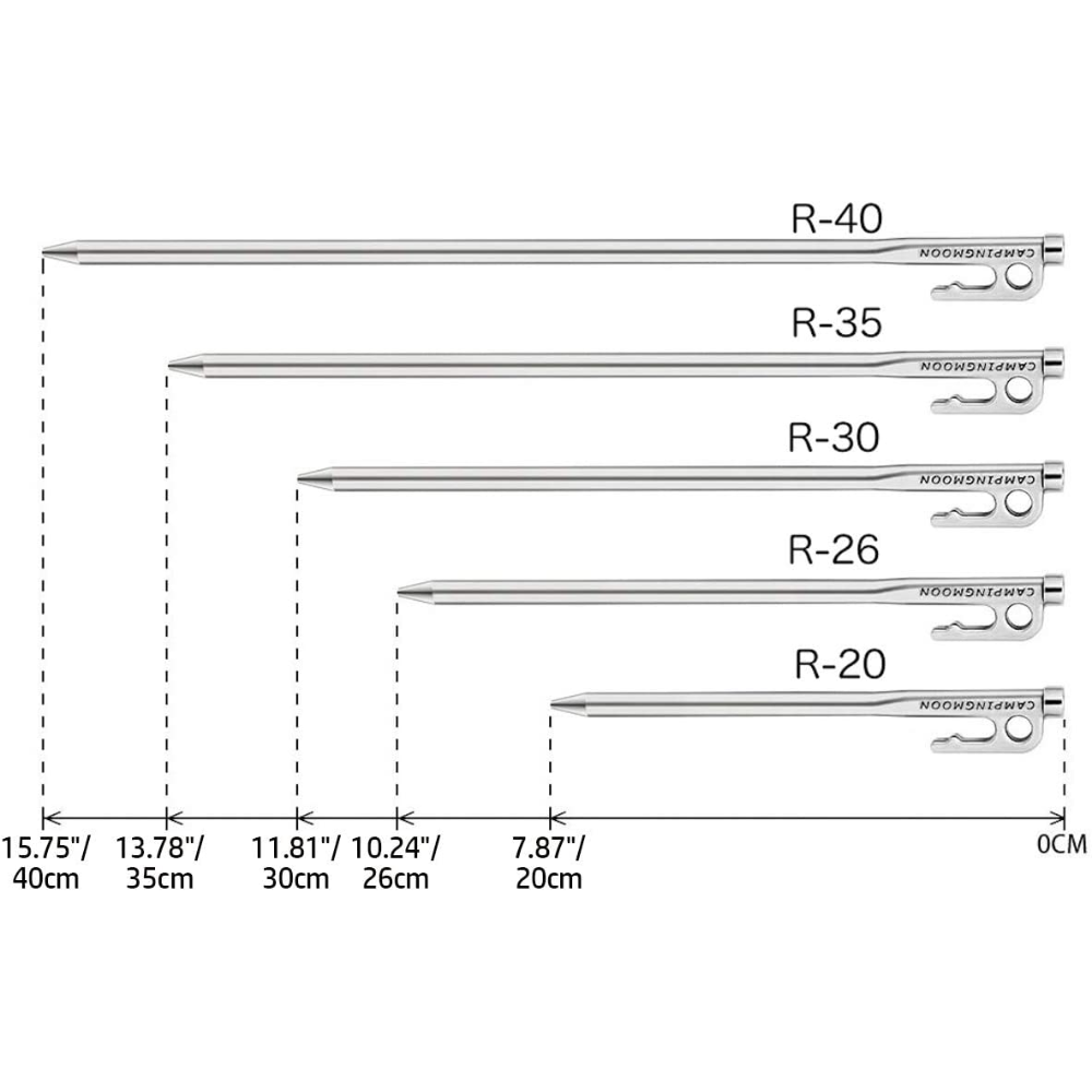 CampingMoon High Corrosion Resistance Stainless Steel Peg