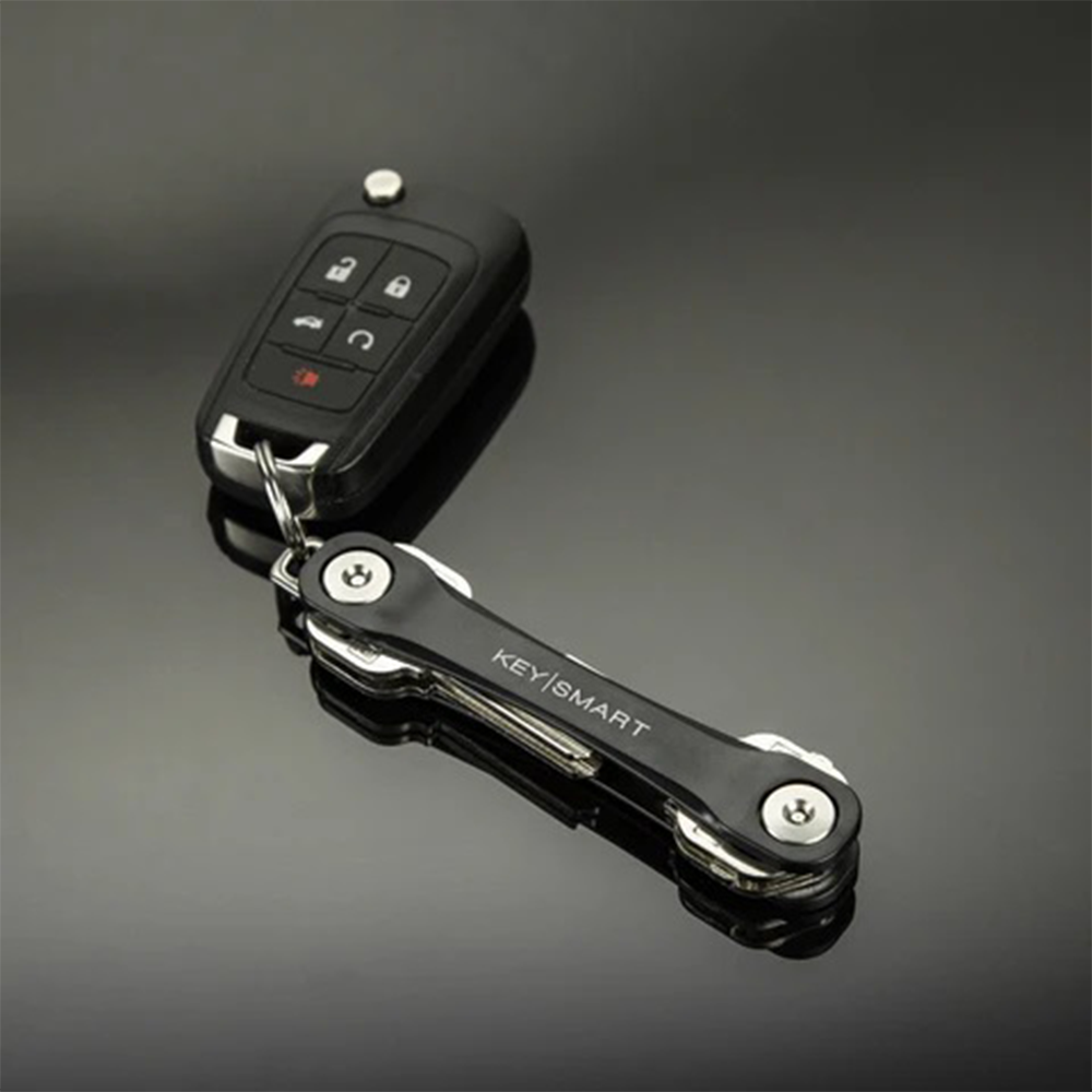 Keysmart Flex Black - Compact Multiple Key Holder Car Key Organizer