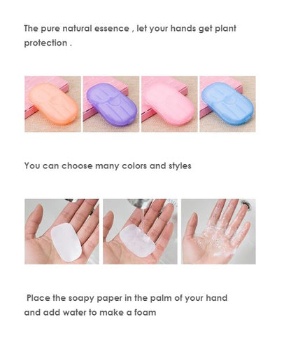 Travel Disposable Soap Tablets Boxed Soap Paper Portable Hand Washing Tablets Travel Carry Soap Paper