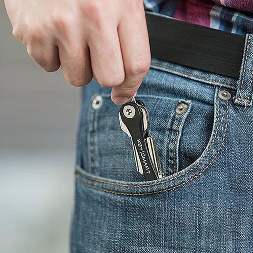 Keysmart Flex Black - Compact Multiple Key Holder Car Key Organizer