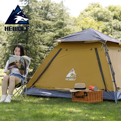 Hewolf Auto 3-4 Person Tent - Camel