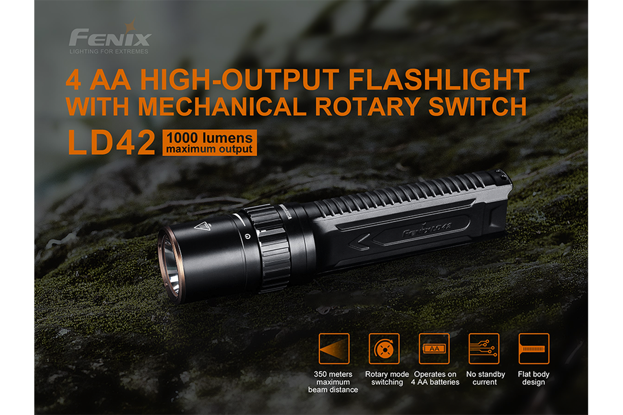 Fenix LD42 XP-L Hi V3 LED Flashlight Black