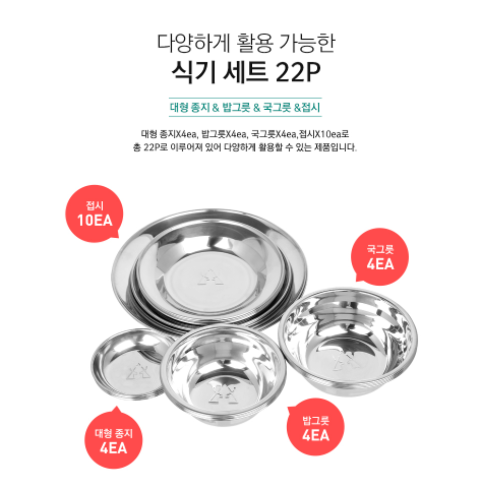 KZM Stainless Tableware Set 22P