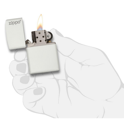 Zippo 214ZL White Matte With Zippo Logo - Refillable Windproof Lighter