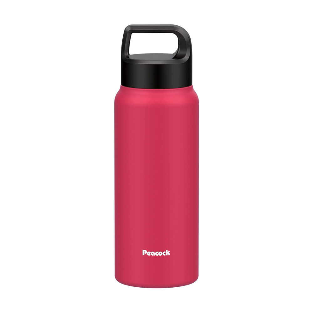 Peacock 0.60L Handle Lid Bottle - Red