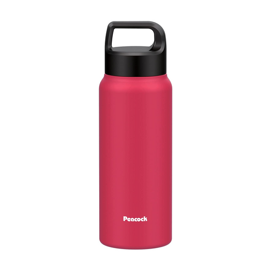 Peacock 0.60L Handle Lid Bottle - Red