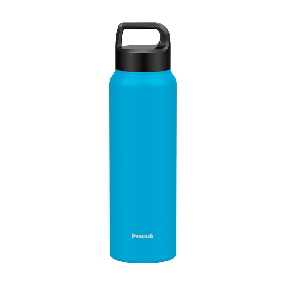 Peacock 0.80L Handle Lid Bottle - Blue