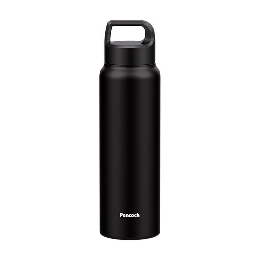 Peacock 0.80L Handle Lid Bottle - Black