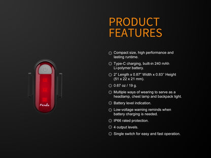 Fenix BCO5R Multifunctional Rechargable Bicycle Tail Light