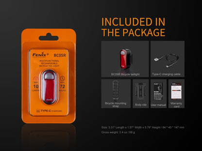 Fenix BCO5R Multifunctional Rechargable Bicycle Tail Light