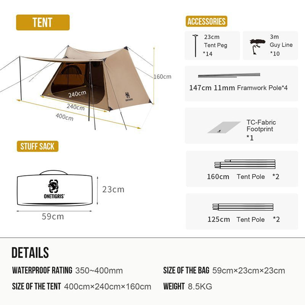 OneTigris Solo Homestead Camping Tent (TC Version) – Montanic Adventure  Store