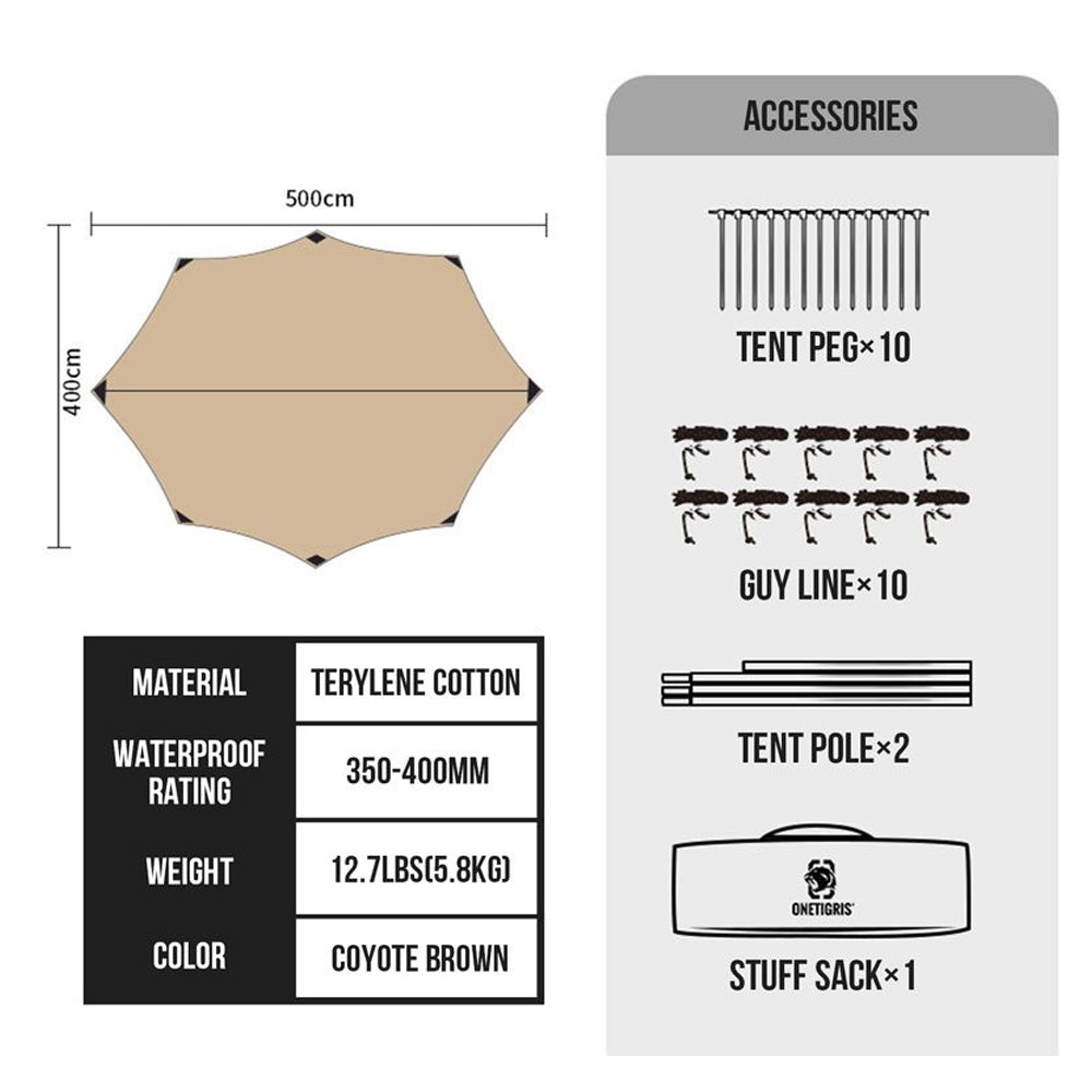 OneTigris Bulwark Rain Fly Camping Tarp - T/C Version