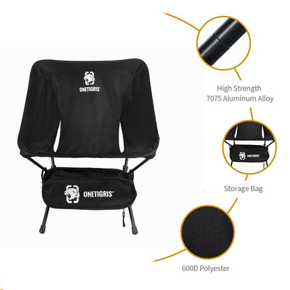 OneTigris Portable Camping Chair - Black