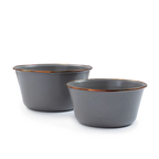 Barebones Enamel Mixing Bowl Slate - set of 2