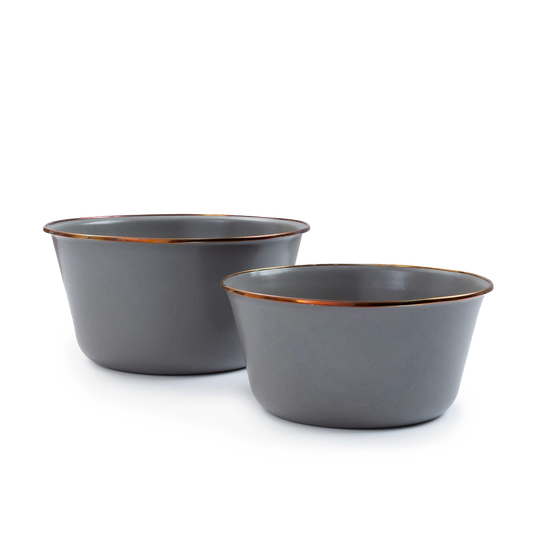 Barebones Enamel Mixing Bowl Slate - set of 2