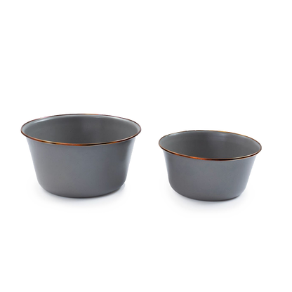 Barebones Enamel Mixing Bowl Slate - set of 2