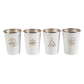 Camp Leader 4 Pcs Stainless Steel Cup - White