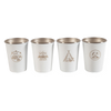 Camp Leader 4 Pcs Stainless Steel Cup - White