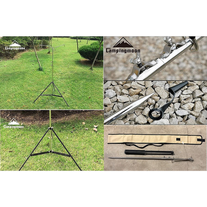 Campingmoon Lantern Pile Driver with Tripod Stand and Storage Bag