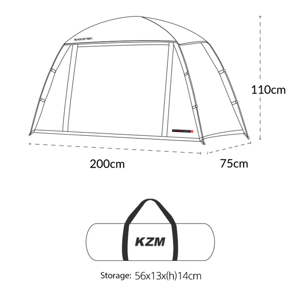 [NEW] KZM Black Cot Tent II