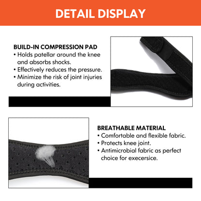 Soft Brace Knee Protector Belt Adjustable Breathable Patella Tendon Strap Guard