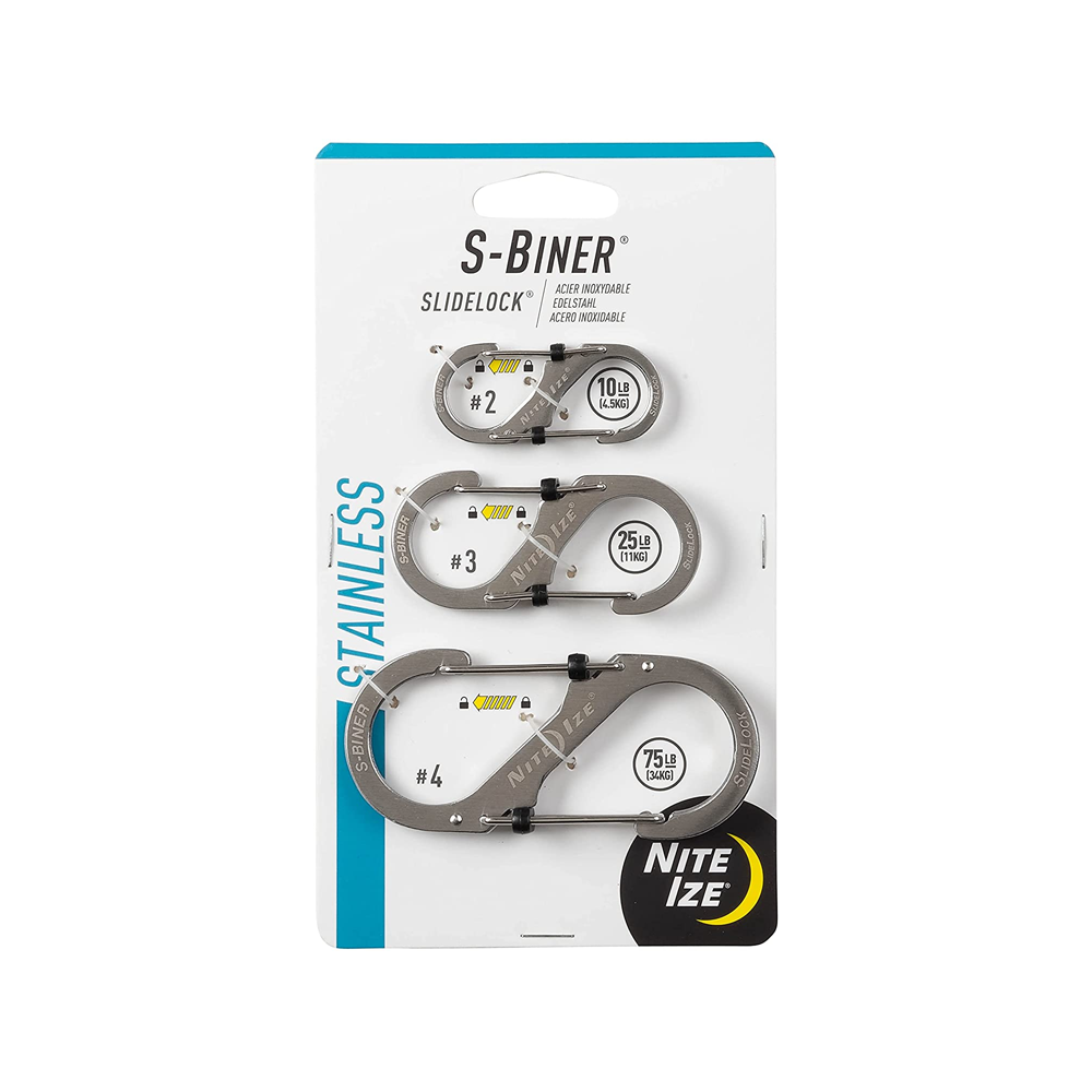 Nite Ize S-Biner® SlideLock® Stainless Steel Combo 3 Pack - Stainless