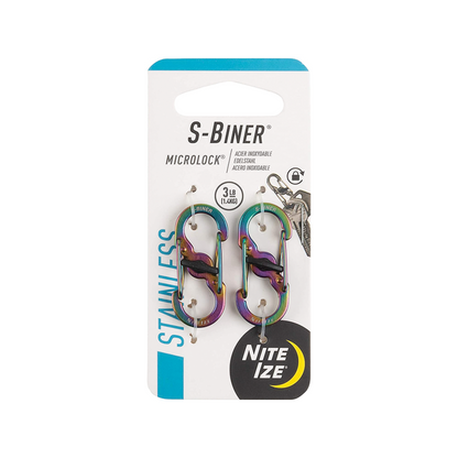 Nite Ize S-Biner® MicroLock® Stainless Steel 2 Pack - Spectrum