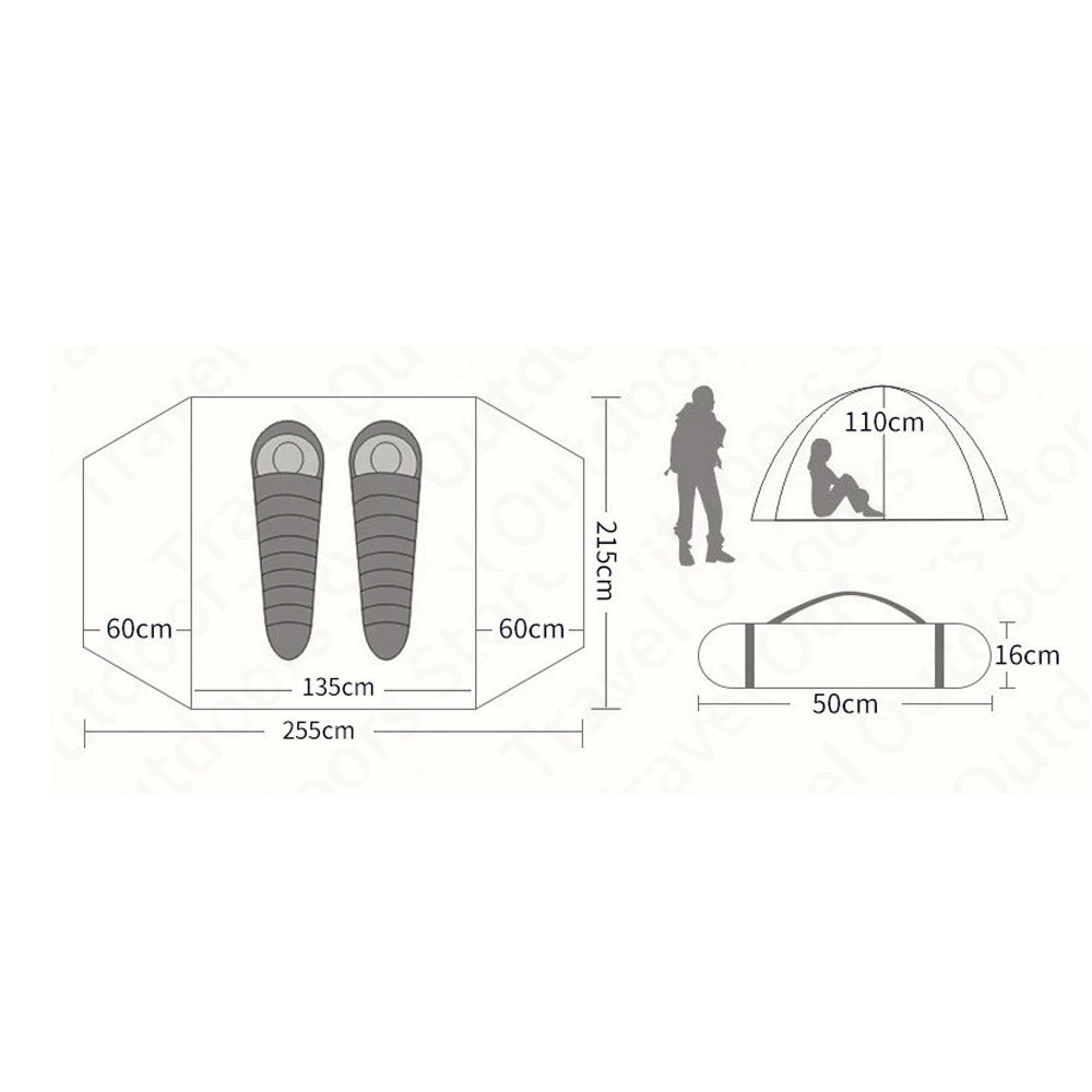 Hewolf 2 Person Camping Tent