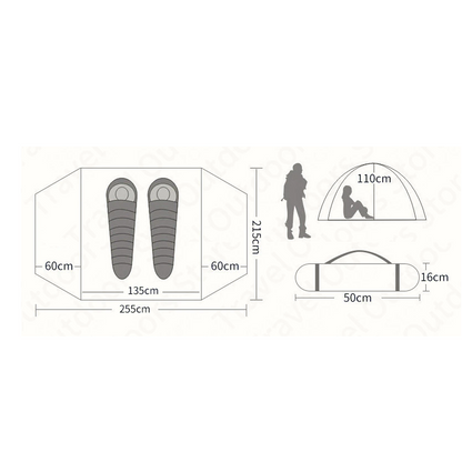 Hewolf 2 Person Camping Tent