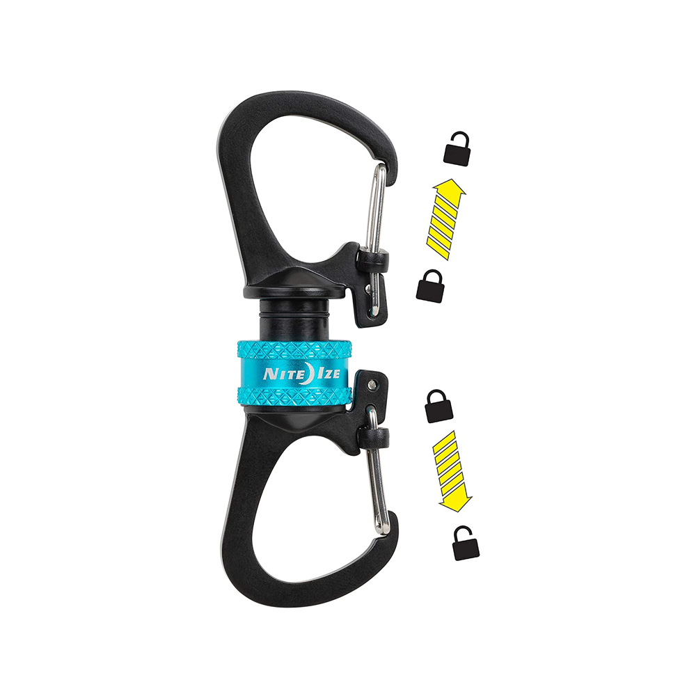 Nite Ize SlideLock® 360° Magnetic Locking Dual Carabiner - Blue