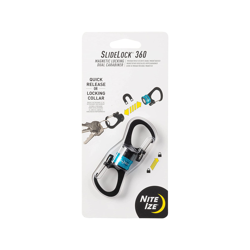 Nite Ize SlideLock® 360° Magnetic Locking Dual Carabiner - Blue