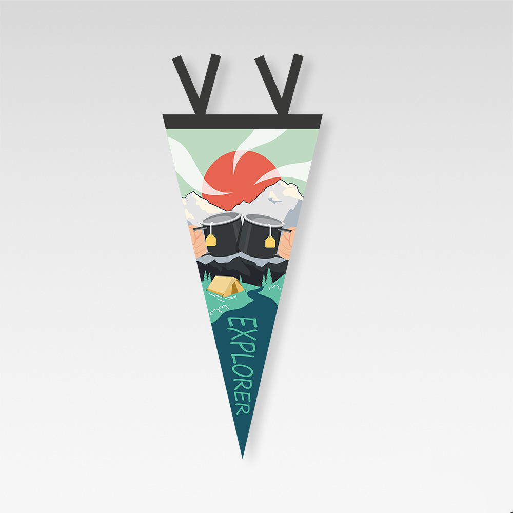 Camp Leader Camping Hanging Flag - Cup Toast