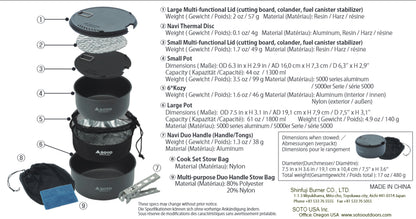 Soto Navigator Cookware System