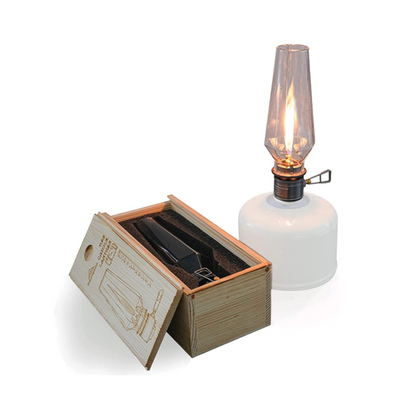 Campingmoon Gas Lantern With Wooden Lantern Case