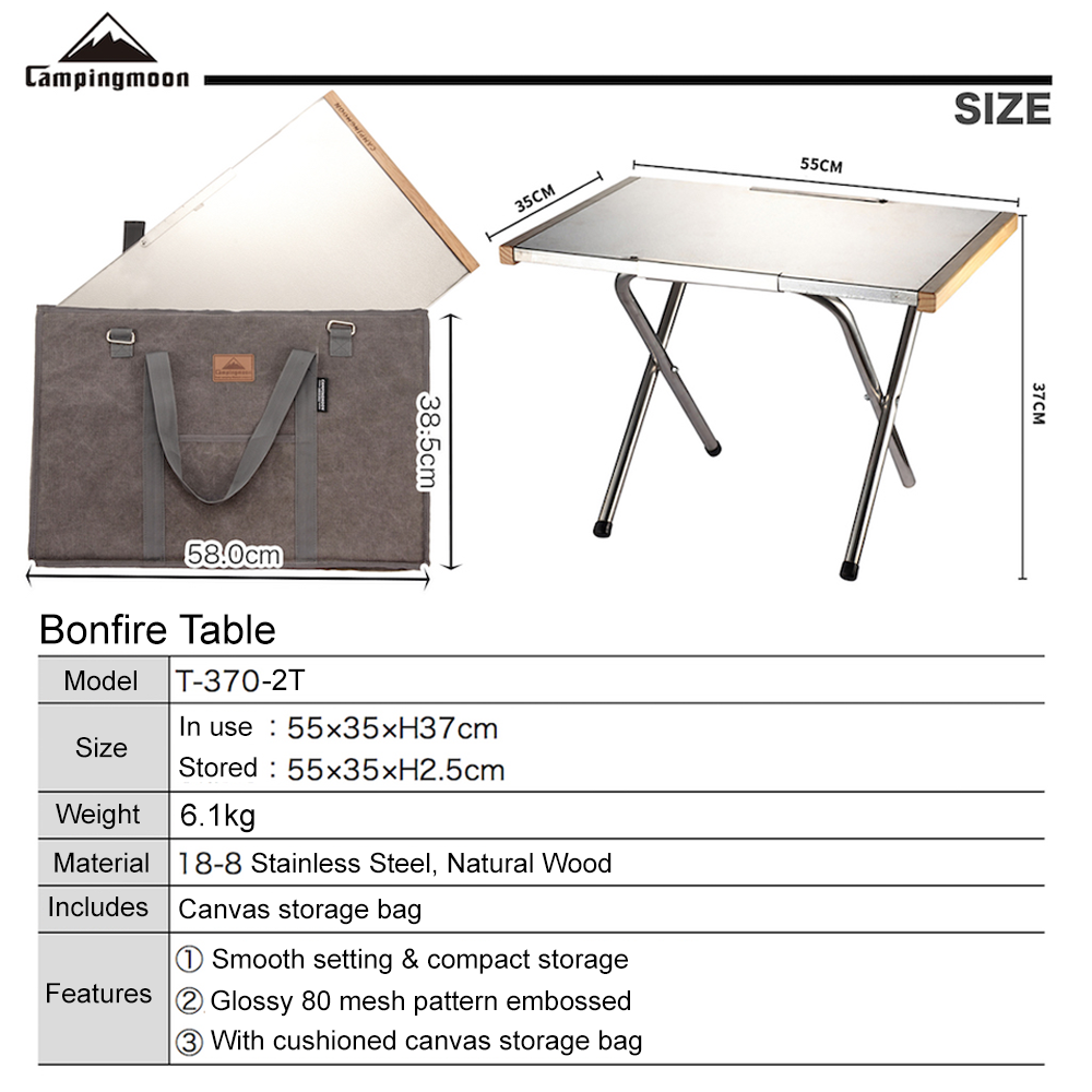 Campingmoon Bonfire Foldable Table