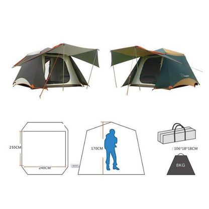 Vidalido Large Instant Cabin Tent Plus - White Coffee