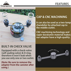 Campingmoon Camping Lantern 3 Outlet Adapter for EN417 Lindal Valve Canister Device Camping Lantern