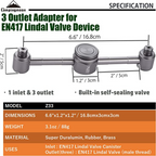 Campingmoon Camping Lantern 3 Outlet Adapter for EN417 Lindal Valve Canister Device Camping Lantern
